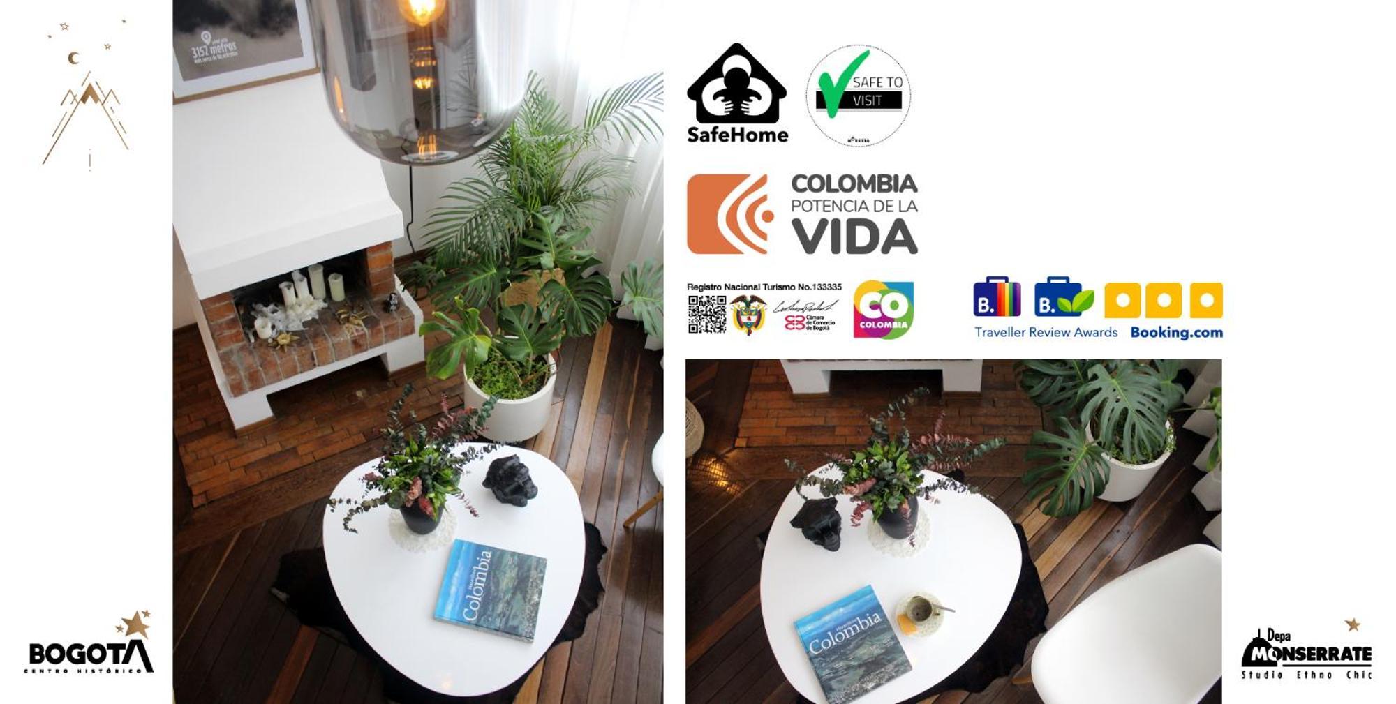 Depa Monserrate - Charming Historic Nest With Breathtaking Mountain Views - Apartaestudio ボゴタ エクステリア 写真